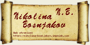 Nikolina Bošnjakov vizit kartica